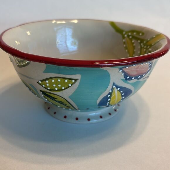 Over and Back Set Of 3 Primavera Hand Painted Soup Cereal Bowls - Picture 5 of 12